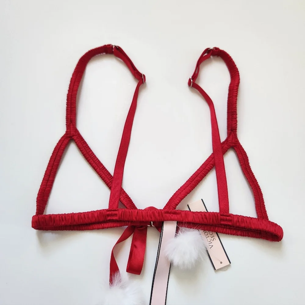 Victoria's Secret Dream‎ Angels Candy Cane Peekaboo Lingerie Bra Top Size XS NWT